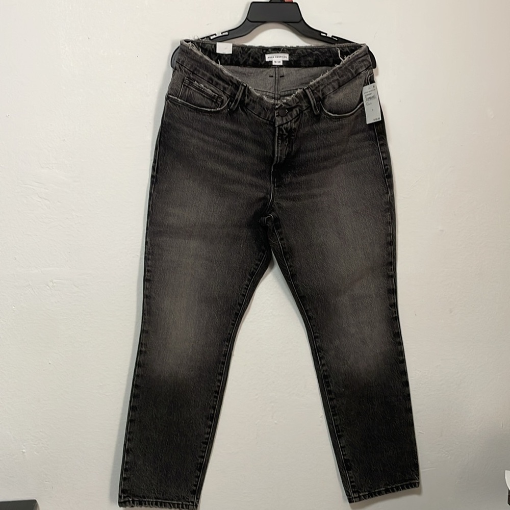 Good American Skinny High-Rise Washed Black Jeans